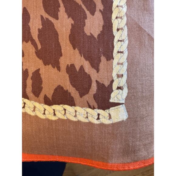 Celine Leopard & Chain Print Scarf 22” - Picture 7 of 8